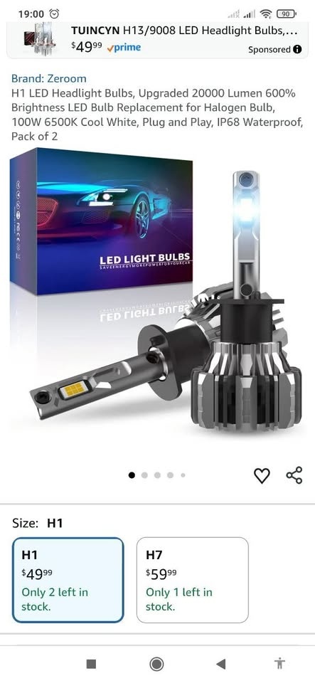Zeroom LED Headlight Bulbs H1/H4/H11 - Ultra Bright 6500K - photo 2