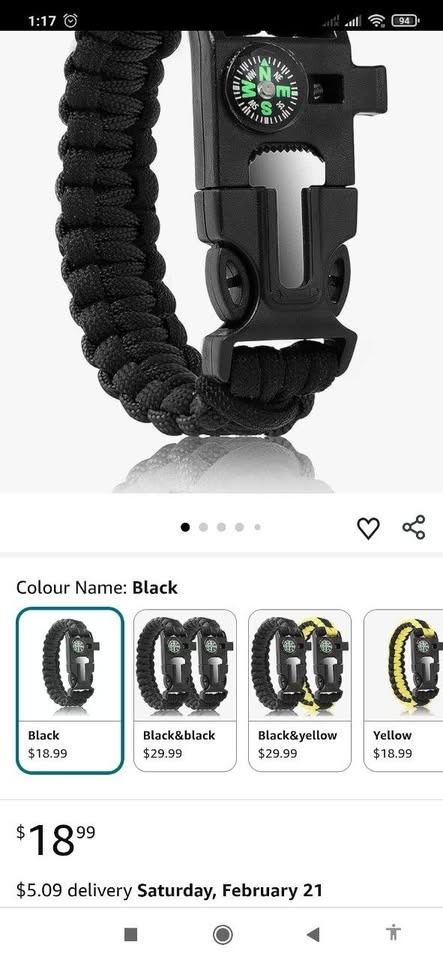 NEW 5-in-1 Survival Paracord Bracelet - Tactical Camping Gear - - photo 2