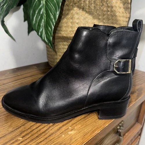 Cole Haan Womens Kimberly Black Leather Ankle Bootie Size 10 B