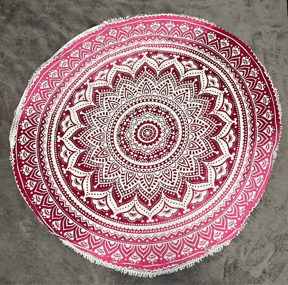 Round Fringed Mandela Tapestry