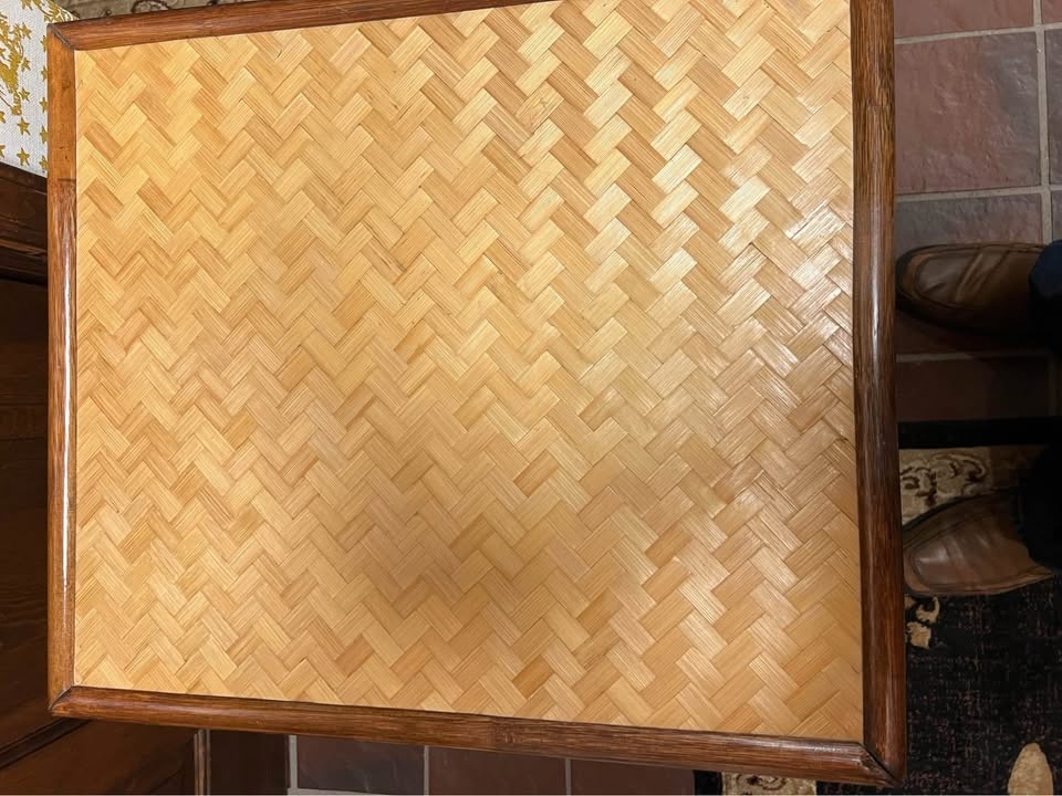VTG Rattan & Bamboo Folding Side Table - photo 3
