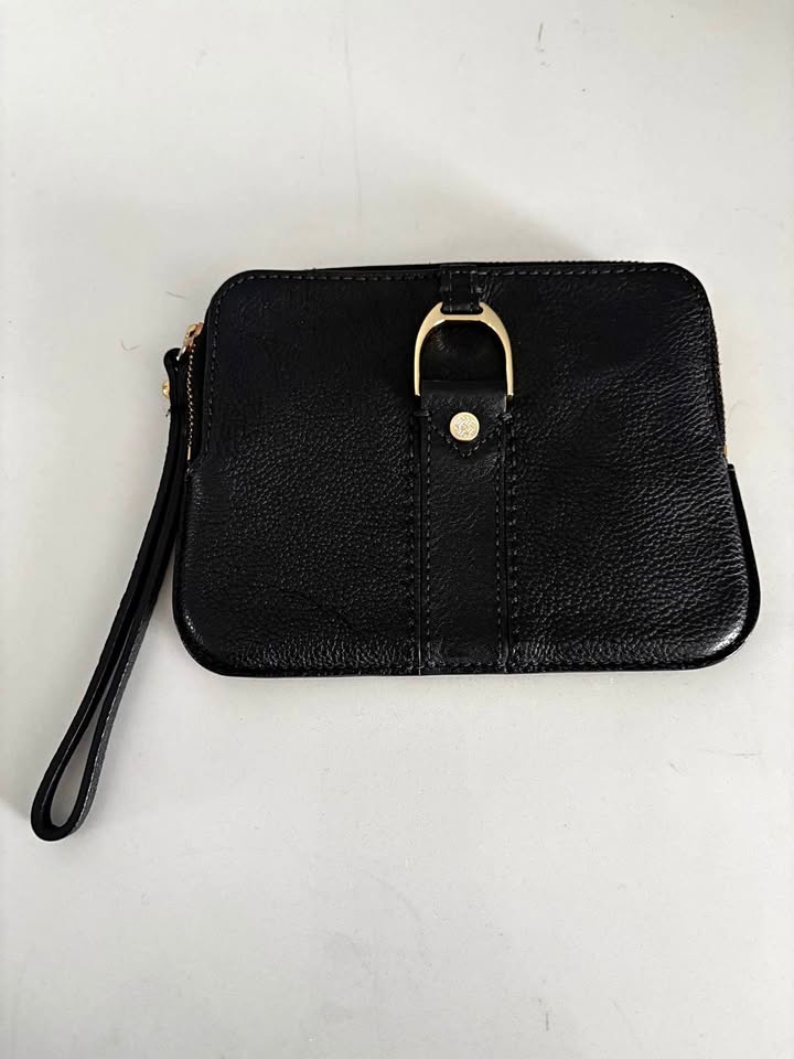 Cole Haan Black Leather Wristlet