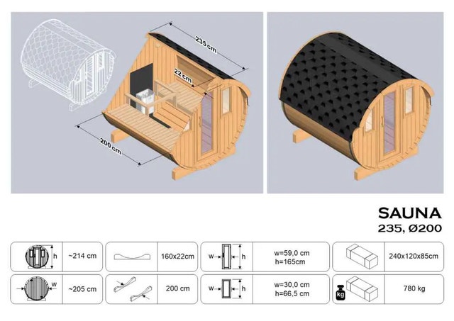 Barrel Sauna Kit - Baltic Spruce - photo 2