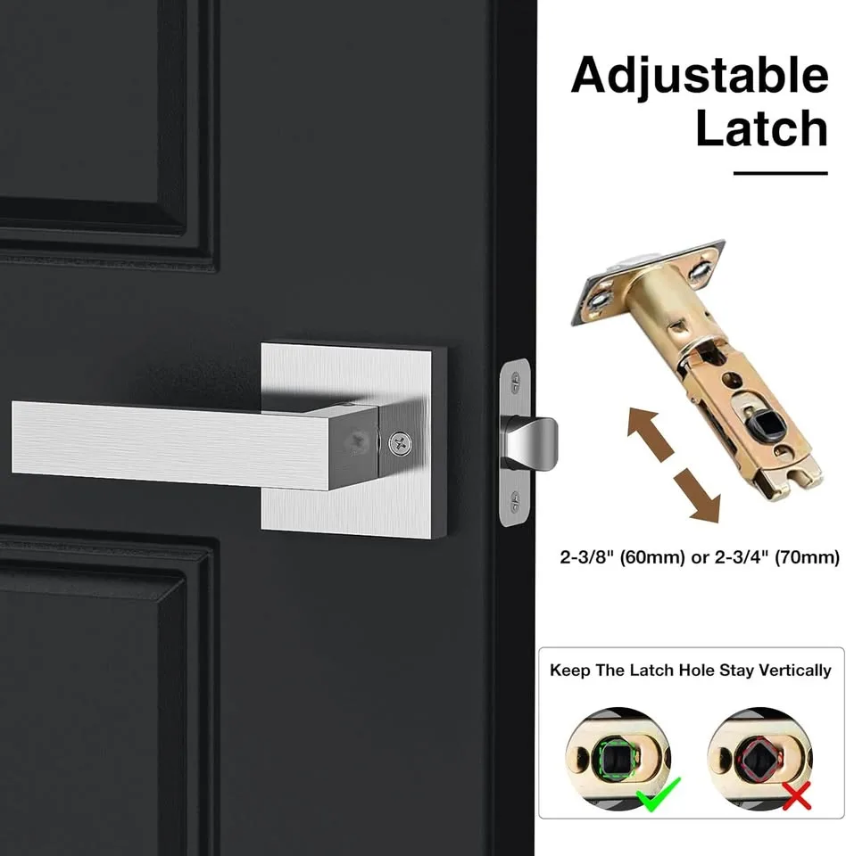 New in box Modern Exterior Door Handle with Passage Door Lever image indicator(2)