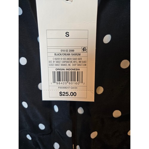A New Day Women Black White Polka Dot Button Down Shirt Size S - photo 5