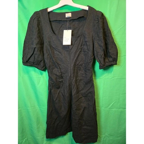 A New Day Black Puff Sleeve Square Neck Dress Size 2 - photo 3
