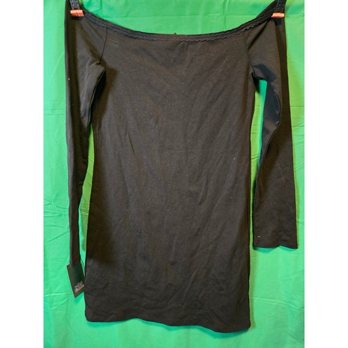 Wild Fable Womens Black Off Shoulder Lace Trim Long Sleeve Mini - photo 3