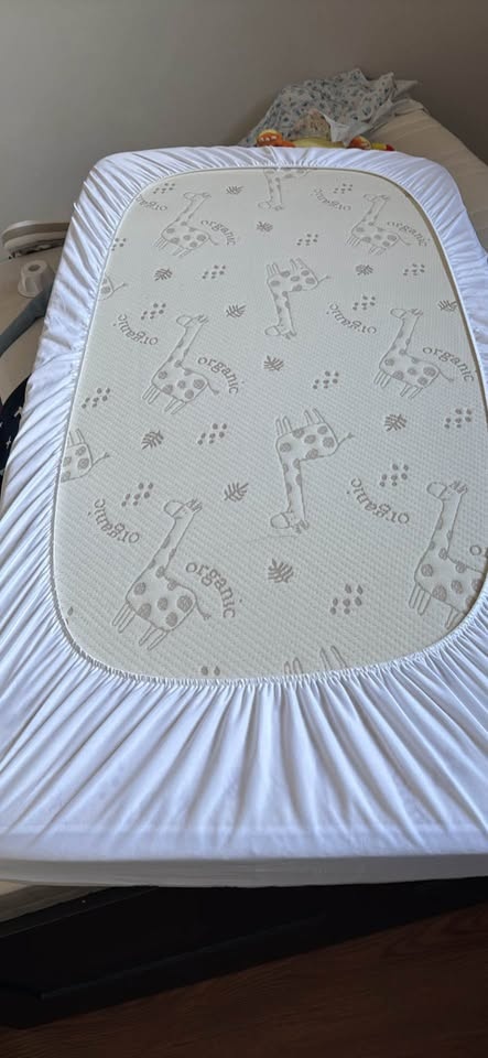 Mint Green Baby Crib w Organic Mattress + Bumpers (MOVING SALE) - photo 5