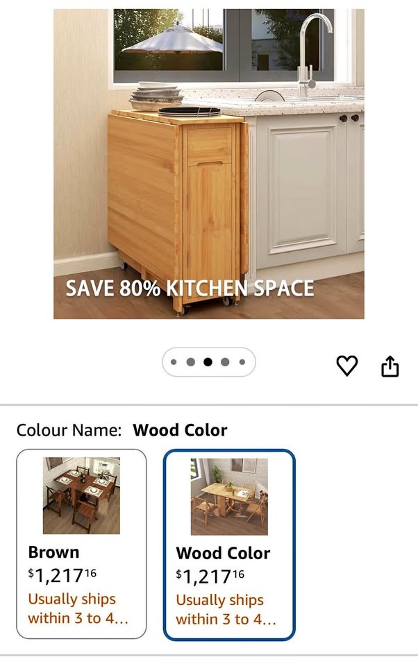 Foldable Dining set - Table and 4 chairs