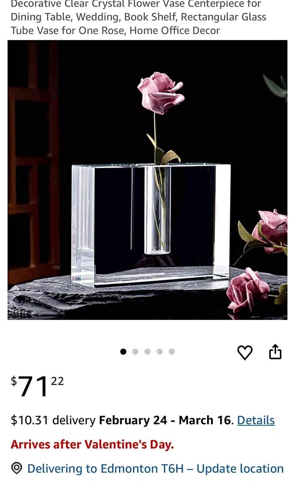 Decorative Clear Crystal Flower Vase/ Candle holder