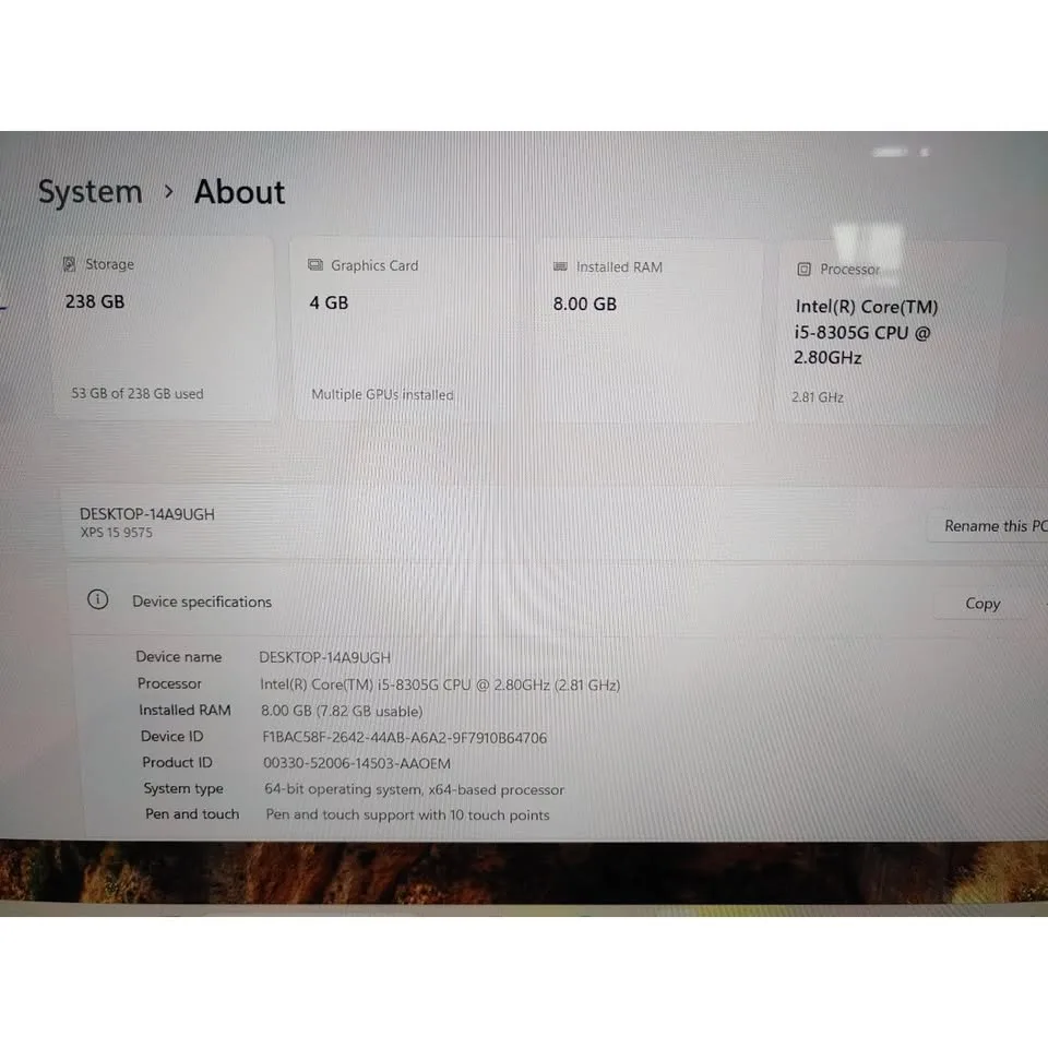 Dell XPS 15 9575 2-in-1 Laptop Core i5 Radeon Rx Vega image indicator(10)