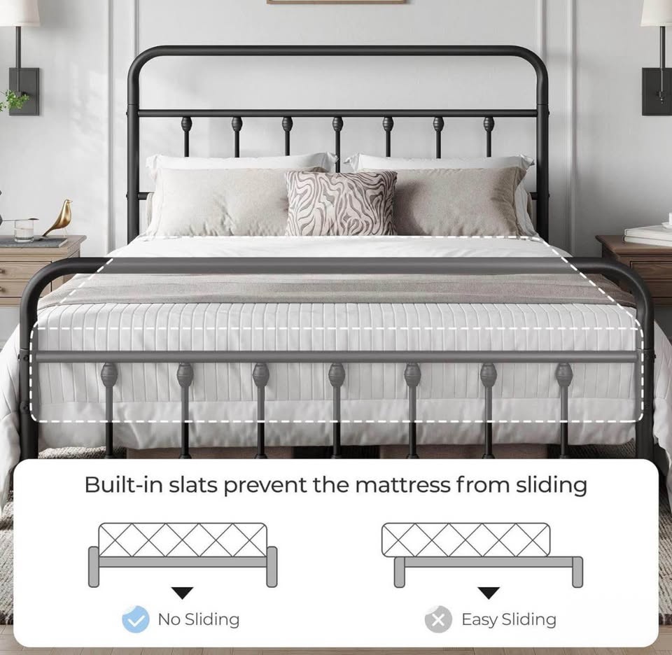 Farmhouse Style Metal Platform Bed Frame - Full, Queen, King - photo 3