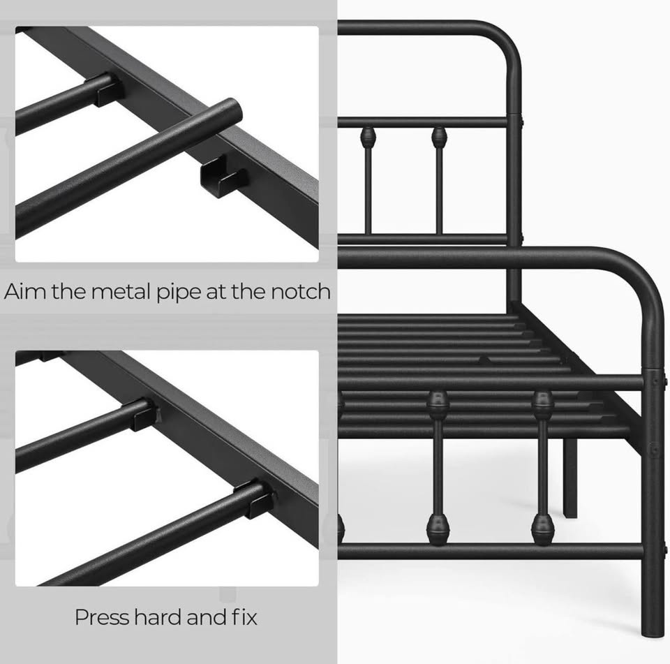 Farmhouse Style Metal Platform Bed Frame - Full, Queen, King - photo 5