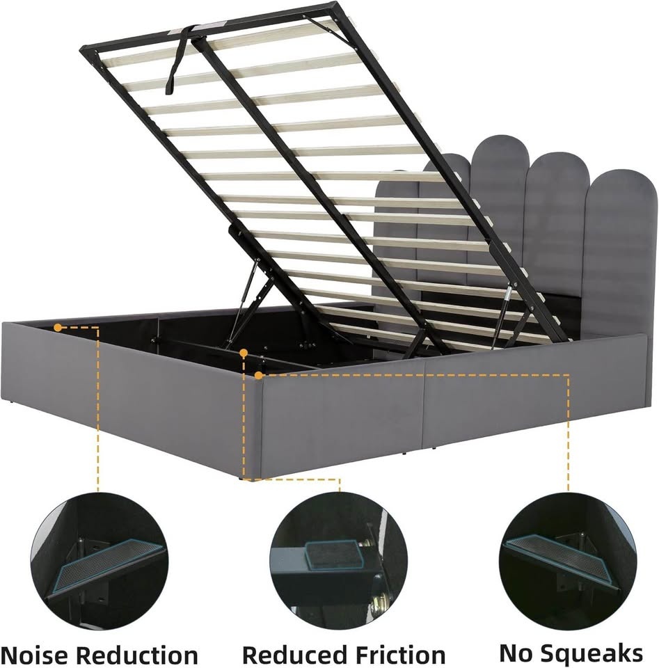 Hydraulic Upholstered Storage Platform Bed - Full & Queen - photo 2