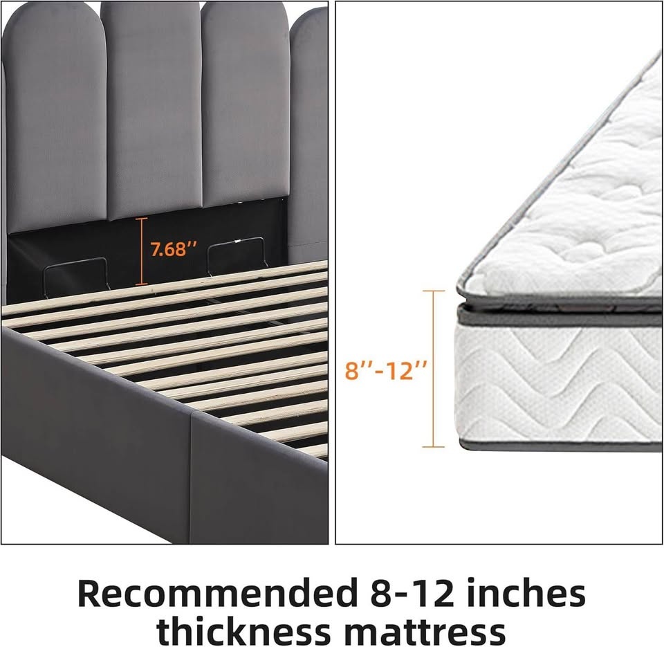 Hydraulic Upholstered Storage Platform Bed - Full & Queen - photo 5