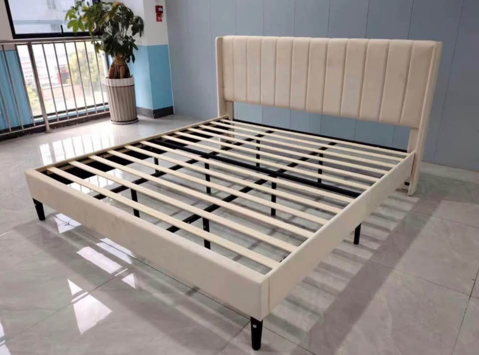 Velvet Wingback Platform Bed - Queen & King Available - photo 3