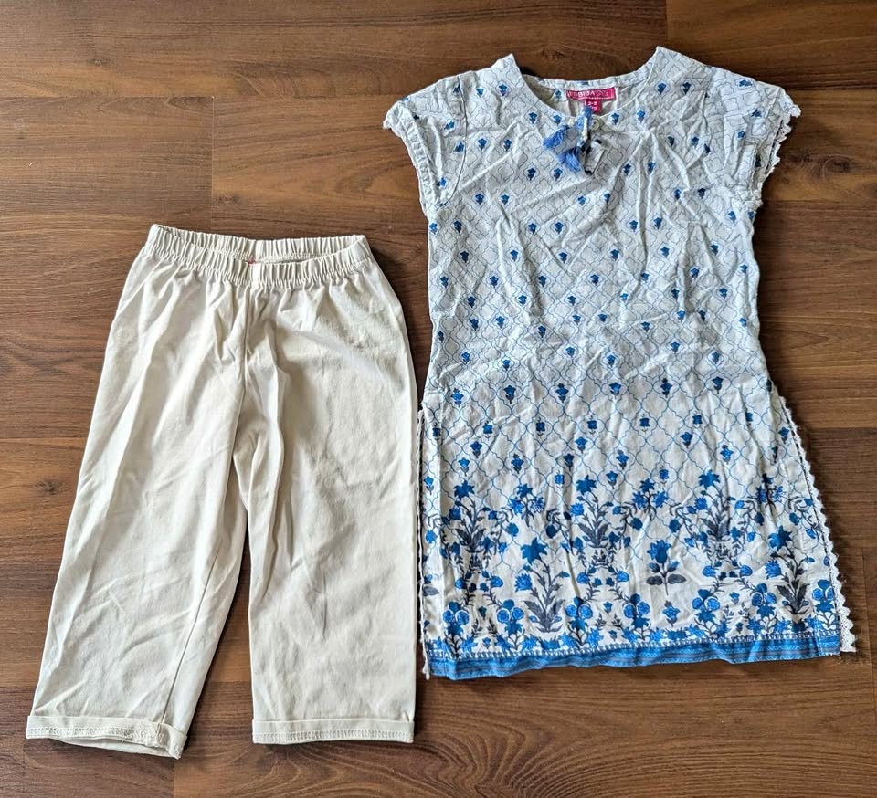 BIBA Designer Cotton Kurta & Pants for Girls (2-3 Years)