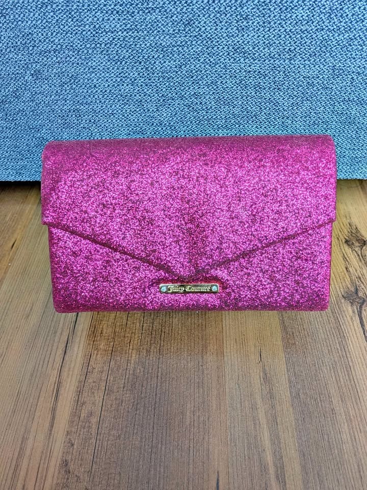 Juicy Couture pink sparkly clutch Purse
