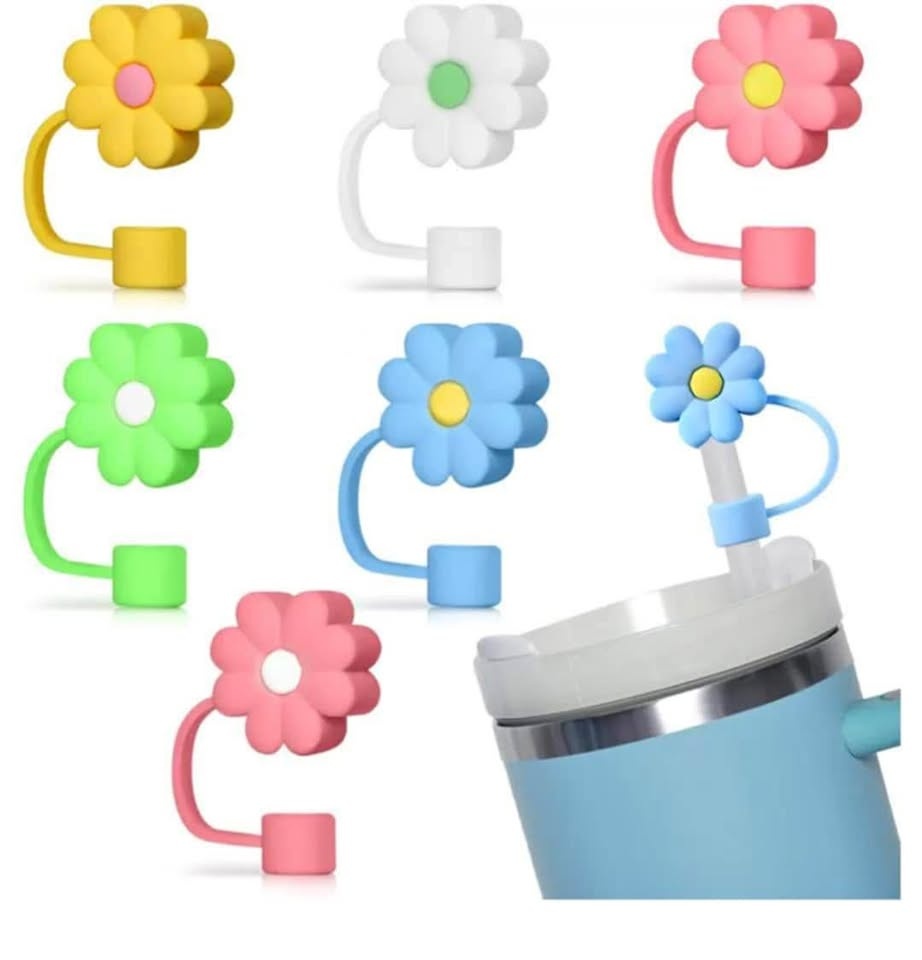 Cute Daisy Silicone Straw Cover for Stanley Cups