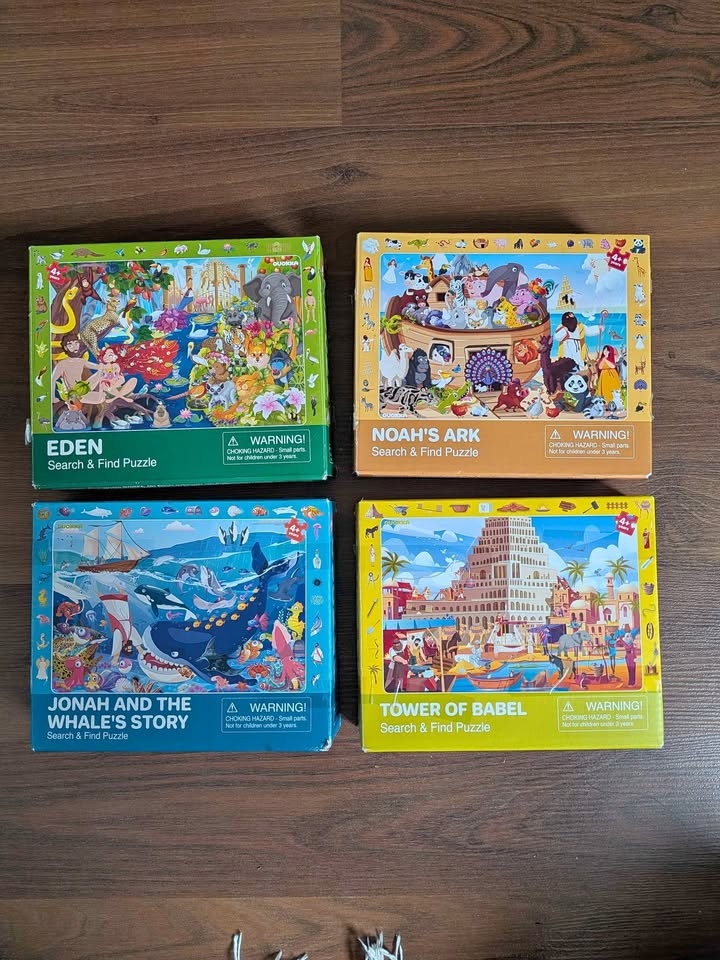 Set of 4 Bible Jigsaw Puzzles for Kids