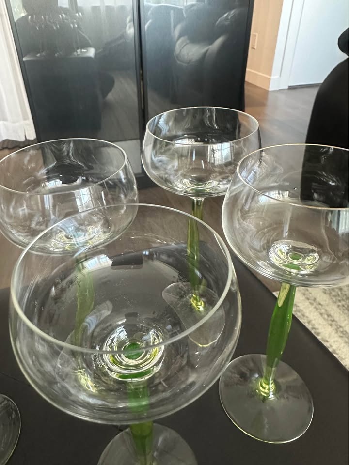 Vintage Art Deco Uranium Glass Hock Glasses - Set of 6 - photo 3