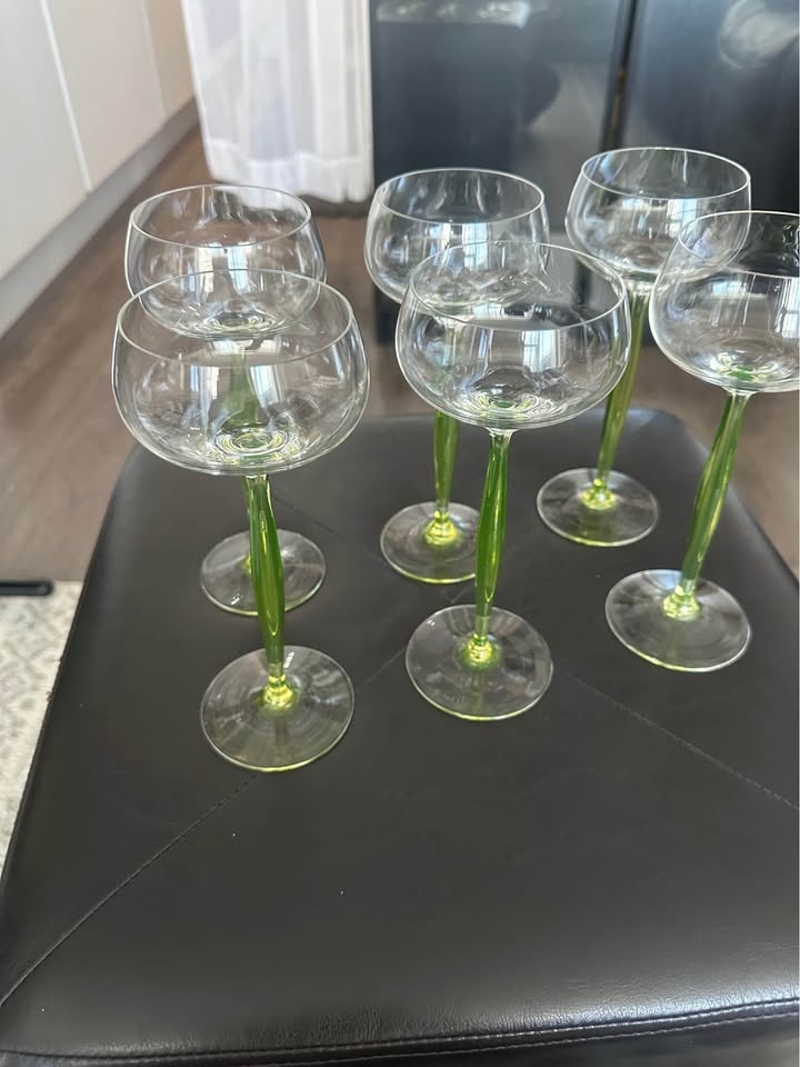 Vintage Art Deco Uranium Glass Hock Glasses - Set of 6 - photo 5
