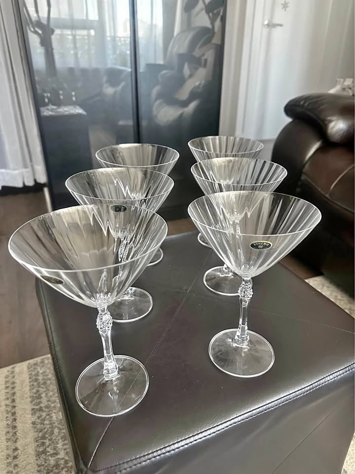 Crystal Bohemia Martini Glasses – Set of 6 (New)