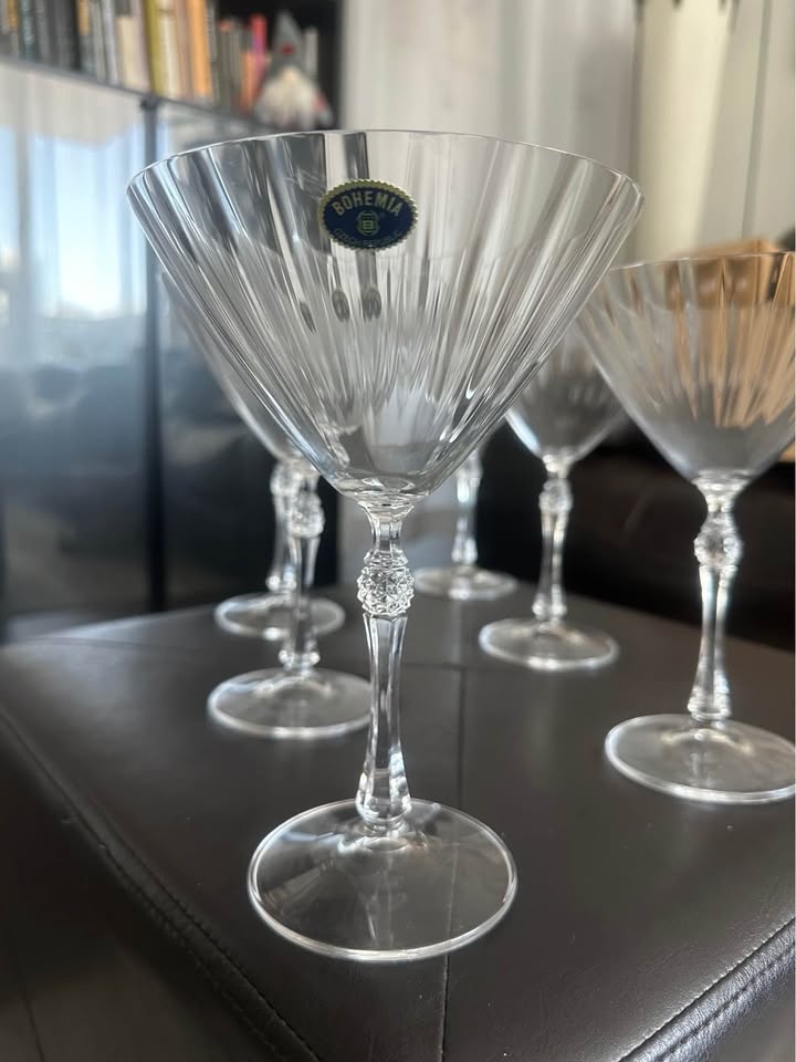 Crystal Bohemia Martini Glasses – Set of 6 (New) - photo 4