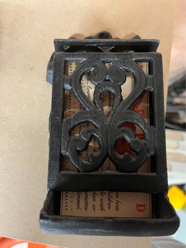 Cast Iron Matchbox Holder - photo 4