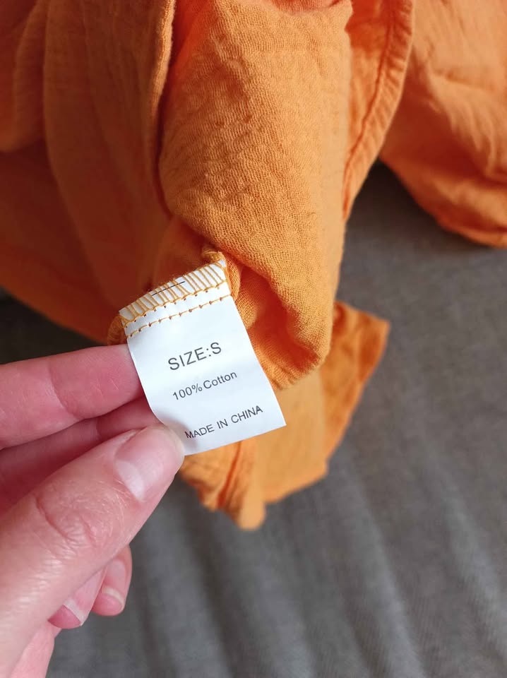 Women’s Cotton Oversize Blouse S-M, Orange - photo 3
