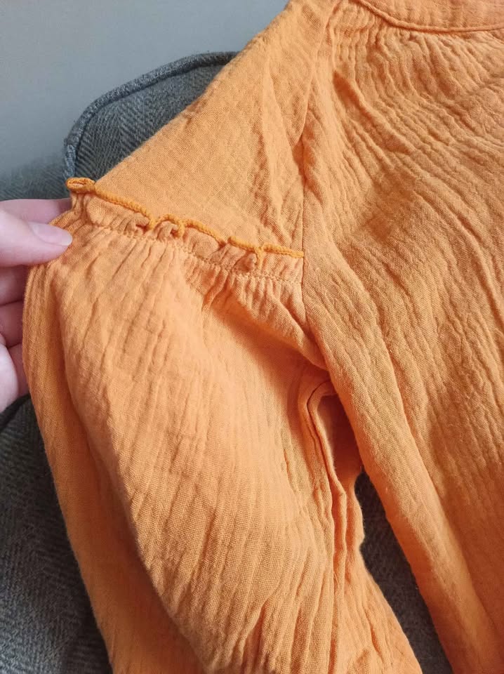Women’s Cotton Oversize Blouse S-M, Orange - photo 5