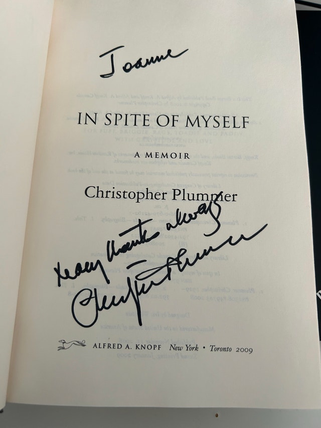 Christopher Plummer - In Spite Of Myself - Signed Memoir - photo 2
