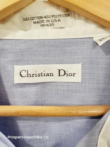 Vintage Christian Dior Men’s Sz 17 1/2 Long Sleeve Button Up Shi - photo 2