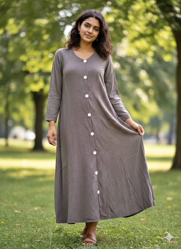 Polka Dot Button Front Maxi Dress - size XL