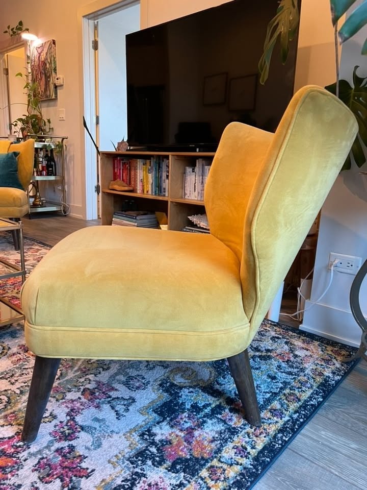 West Elm Retro Wing Chair - Set of 2 - Mustard - photo 3
