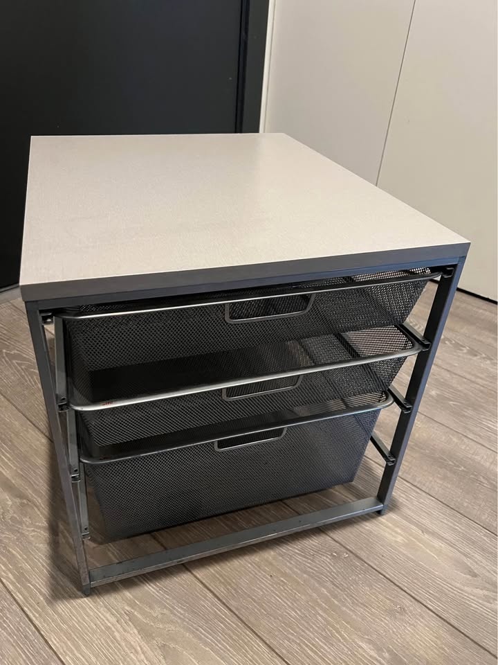Elfa Medium Mesh 3-Drawer Unit - Platinum - photo 3