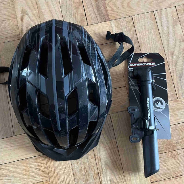 Bike Helmet & Tire Pump