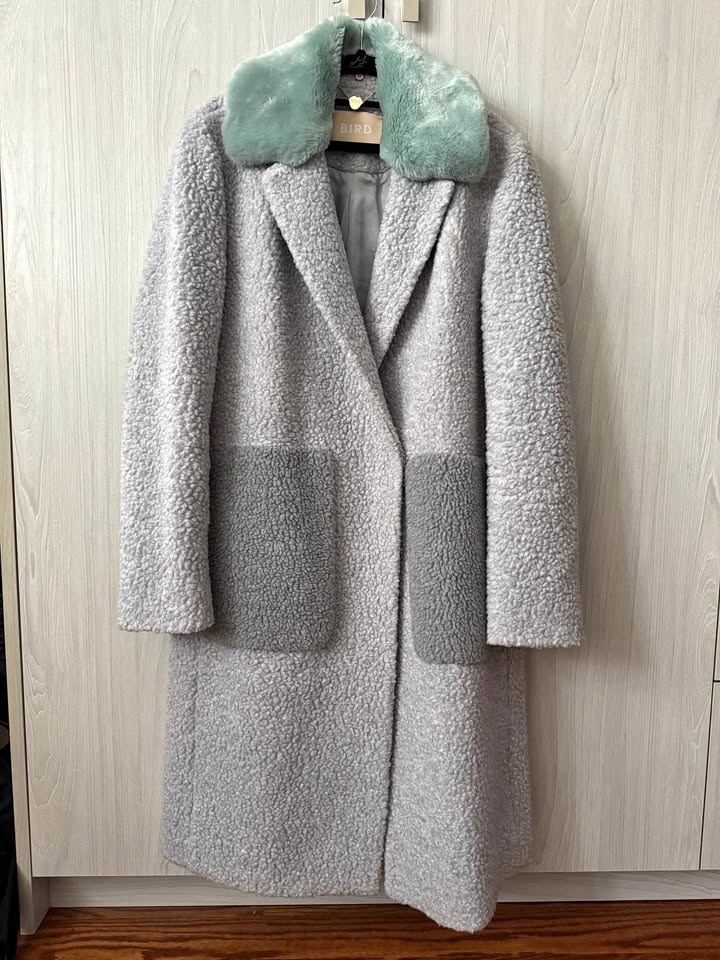 Pastel Baby Blue Winter Wool Coat Jacket