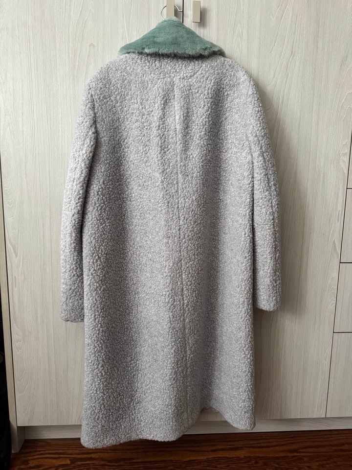 Pastel Baby Blue Winter Wool Coat Jacket - photo 2