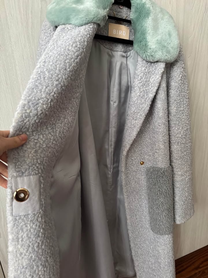 Pastel Baby Blue Winter Wool Coat Jacket - photo 4