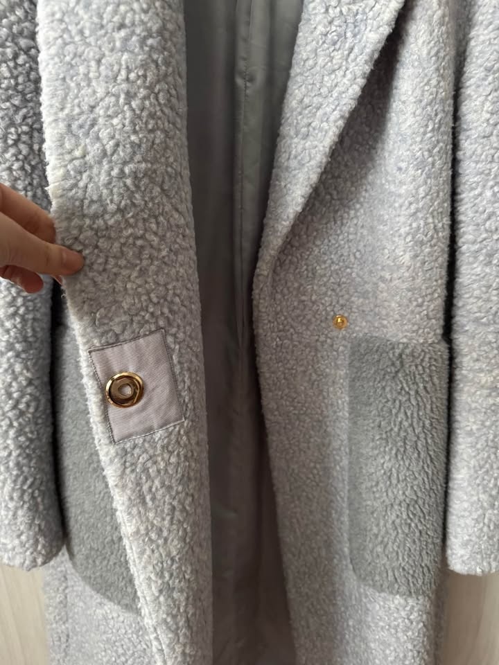 Pastel Baby Blue Winter Wool Coat Jacket - photo 5