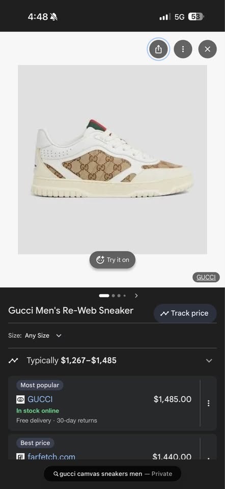 Gucci Canvas Sneakers - Brand new - photo 5