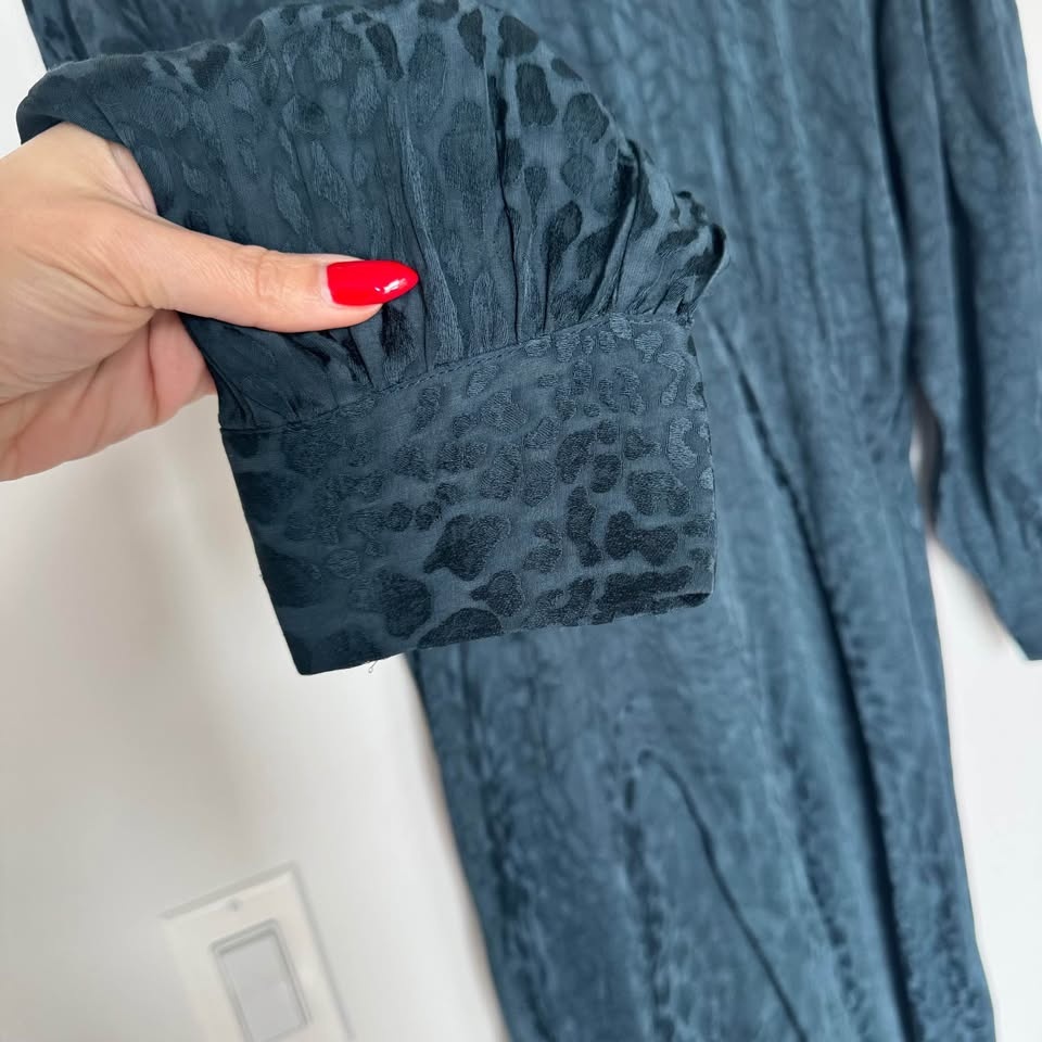 Zara Jacquard Silky Mini Full Sleeve Dress - Size Large - photo 3