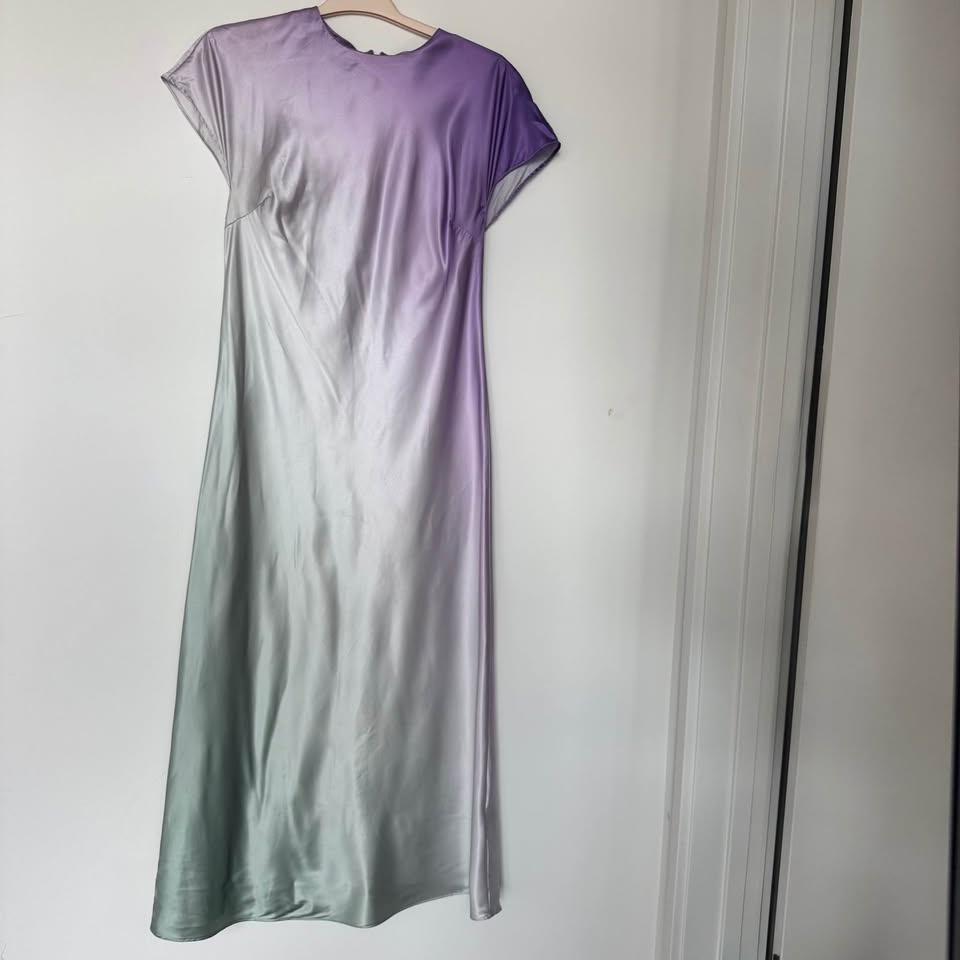 Ombré Satin Long Dress | Size Large - photo 2