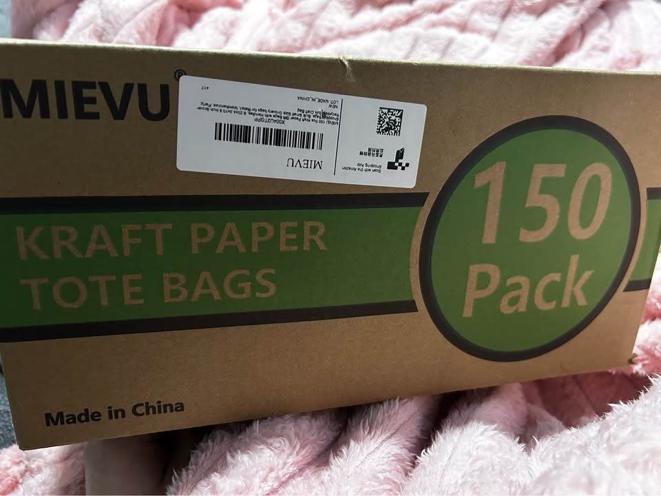 MIEVU 150 Pcs Kraft Paper Gift Bags with Handles - photo 2