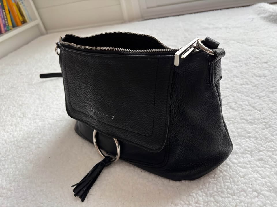 Sanctuary Black Genuine Leather Crossbody Bag w/ Ring Detail - photo 2