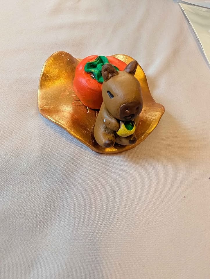 Capybara Drinking Tea Incense Holder - Handmade