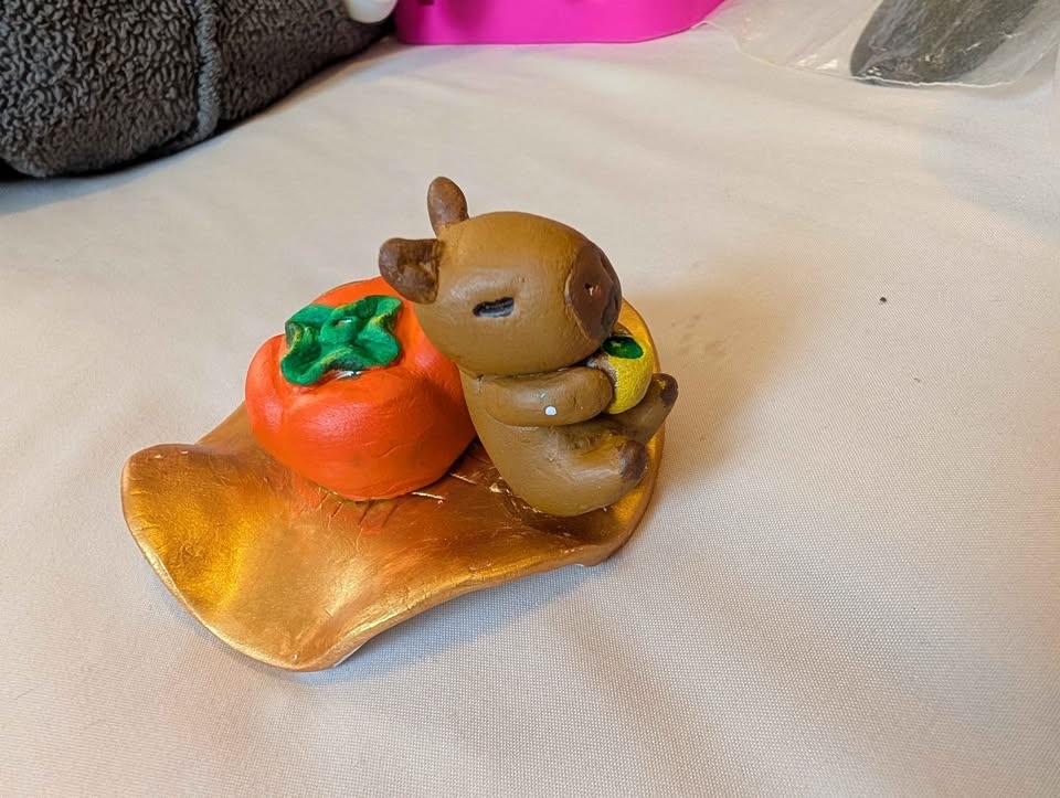 Capybara Drinking Tea Incense Holder - Handmade - photo 2