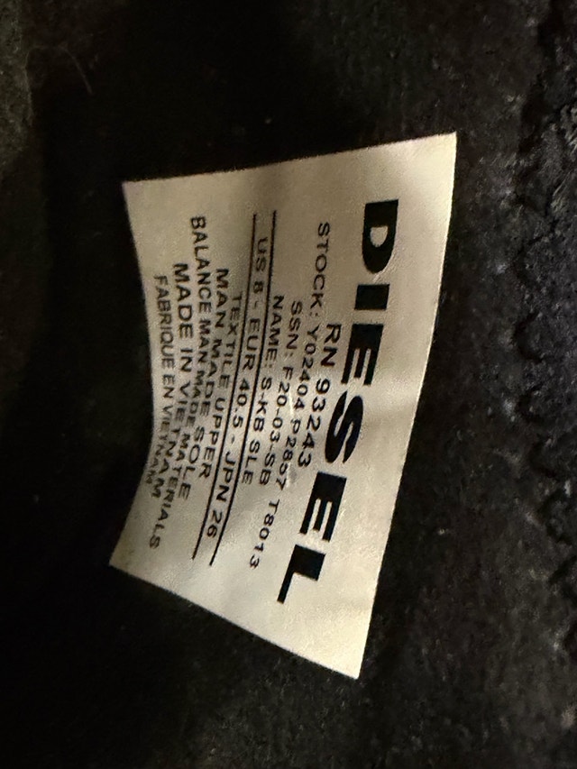 Diesel S-KB SLE FABRIC Black Men's Sneakers US 8 - photo 3