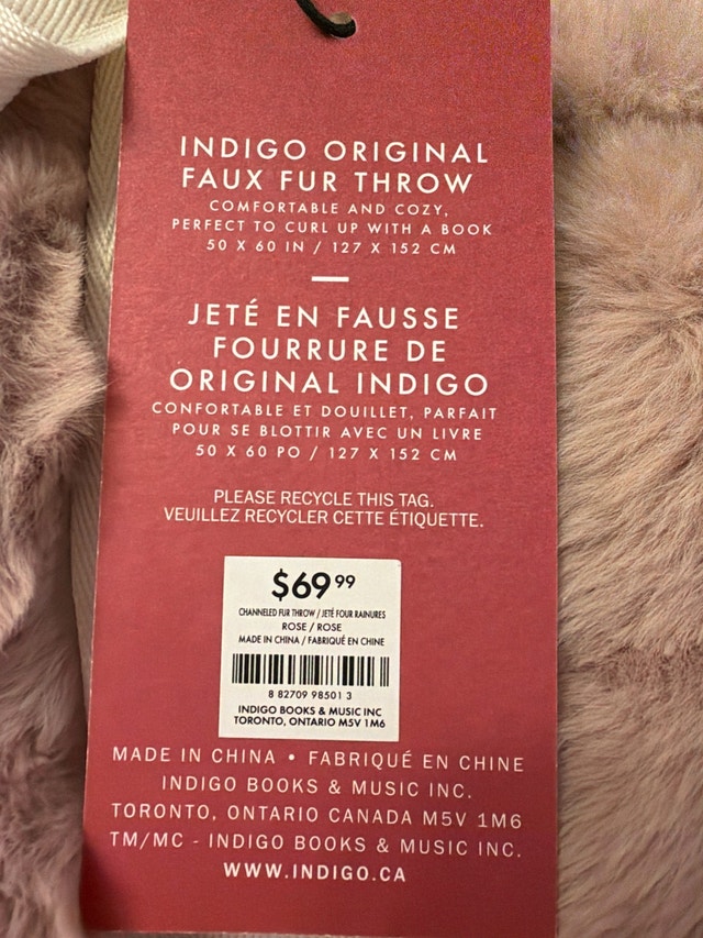 Brand New Chapters Indigo Faux Fur Throw - Rose - photo 2